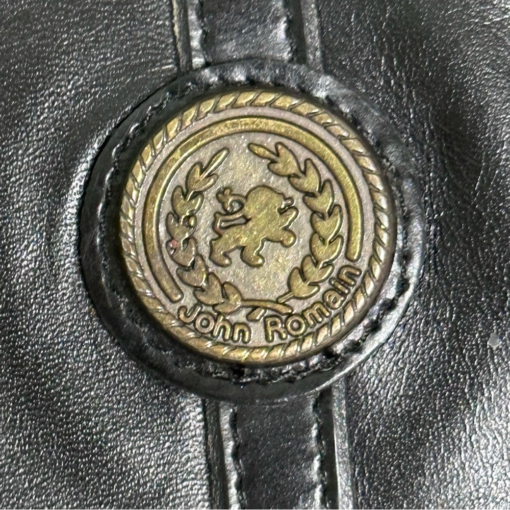 John Romain 60s Vintage Black Leather Handbag From Estate Old Money Quiet Luxury - Picture 3 of 15